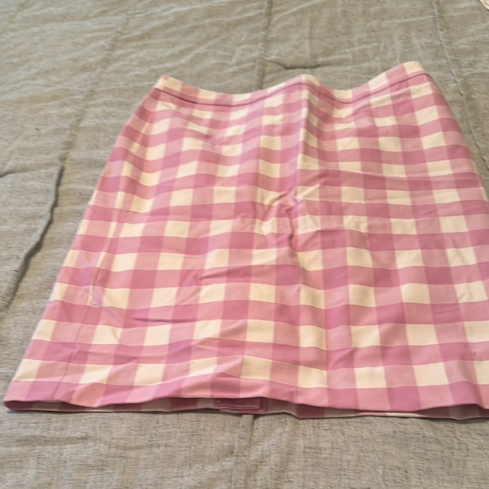 Pink and White Checkered Skirt